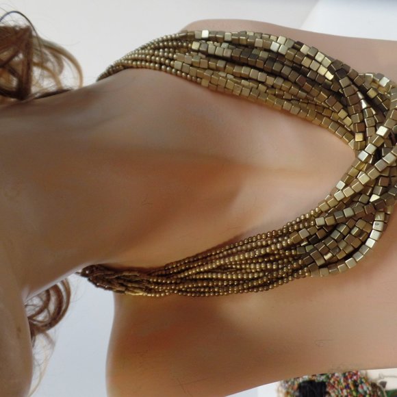 Chico's Goldtone Multi Strand Necklace Adj 20" - Picture 2 of 9